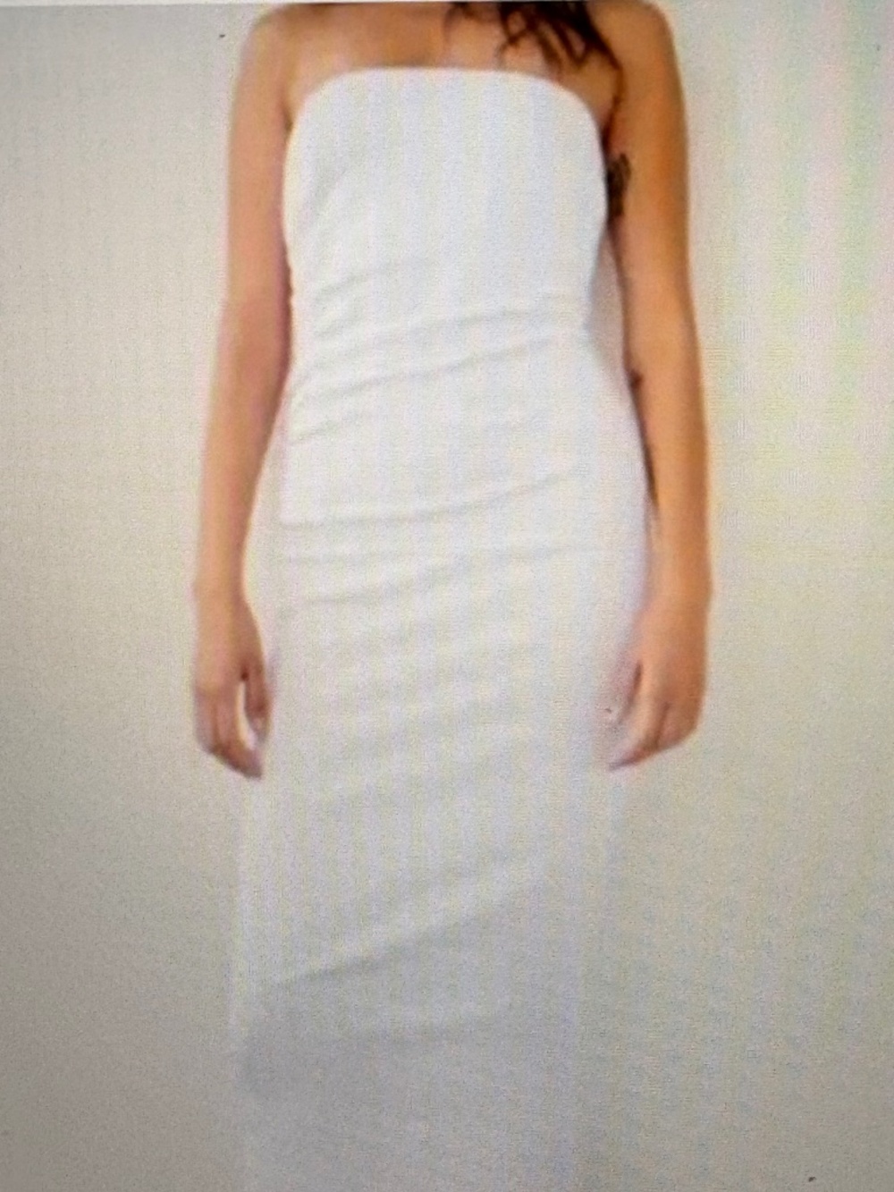 NWT Zara White Ribbed Strapless Dress